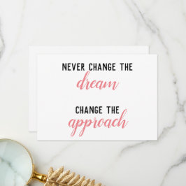 Ändern Sie niemals den Traum Dankeskarte