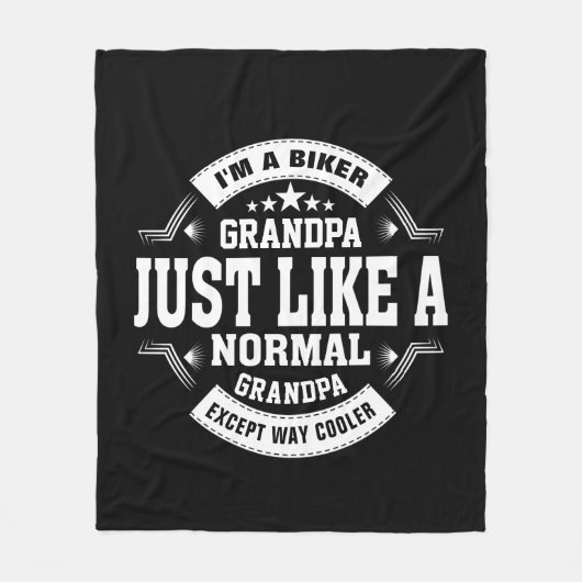 Ändern Sie Opa Name und etwas Text Biker Großvater Fleecedecke (Vorderseite)