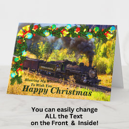 Ändern Sie Text Namen hinzufügen Dampfzug Train Gl Karte