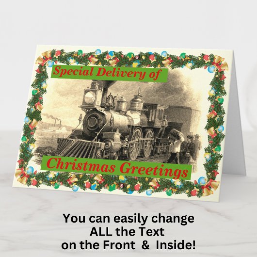 Ändern Sie Text Namen hinzufügen Dampfzug Train Gl Karte