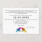 Ändern Sie unser Datum LGBTQ+ Rainbow Lovebirts Begleitkarte (Rückseite)