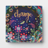 Ändern Sie Wildblumen Schmetterling Whimsischer Hü Fotoplatte (Vorderseite)