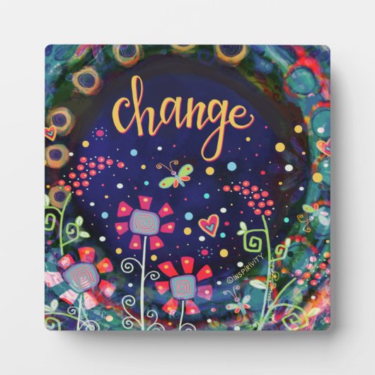 Ändern Sie Wildblumen Schmetterling Whimsischer Hü Fotoplatte (Vorderseite)