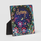 Ändern Sie Wildblumen Schmetterling Whimsischer Hü Fotoplatte (Vorderseite)