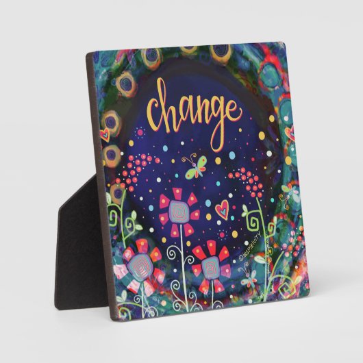 Ändern Sie Wildblumen Schmetterling Whimsischer Hü Fotoplatte (Vorderseite)