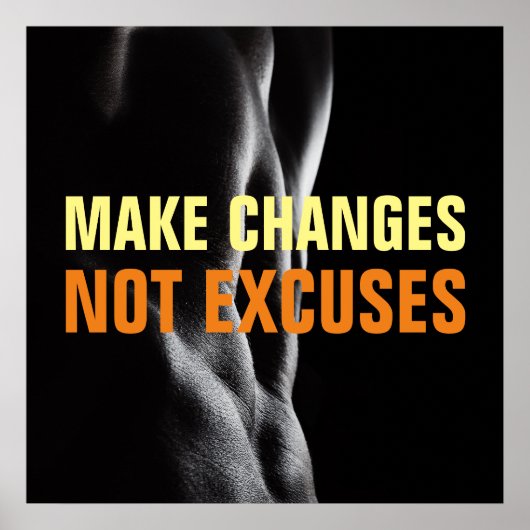 Ändern statt Ausreden der Fitness von Bodybuilding Poster (Vorne)