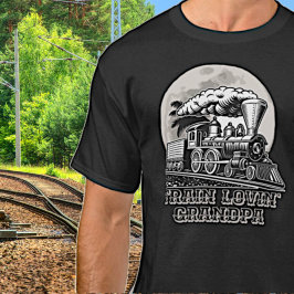 Ändern Text Vintagen Dampfzug Train Lovin' Großvat T-Shirt