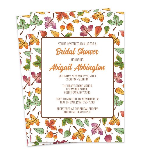 Ändern von Blätter Fall Brautparty Einladung