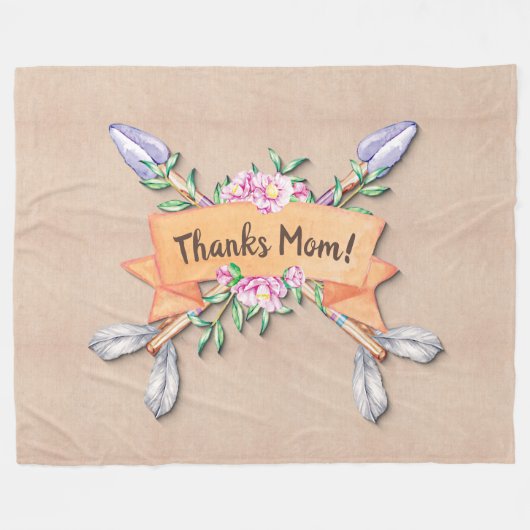 Ändern von Blume für Boho-Text hinzufügen Fleecedecke (Vorderseite (Horizontal))