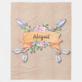 Ändern von Blume für Boho-Text hinzufügen Fleecedecke (Vorderseite)