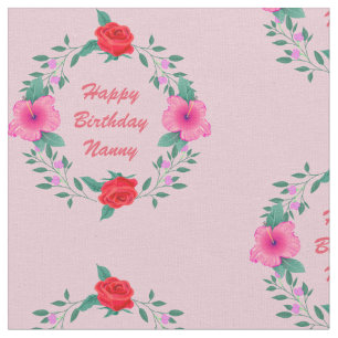 Ändern von Großmutter-Kindernamen Text rosa Blume  Stoff