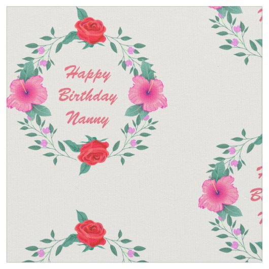 Ändern von Großmutter-Kindernamen Text rosa Blume Stoff (Nahaufnahme)