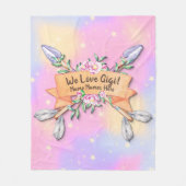 Ändern von Text-Add-Namen Boho-Blume-Pfeiltasten F Fleecedecke (Vorderseite)