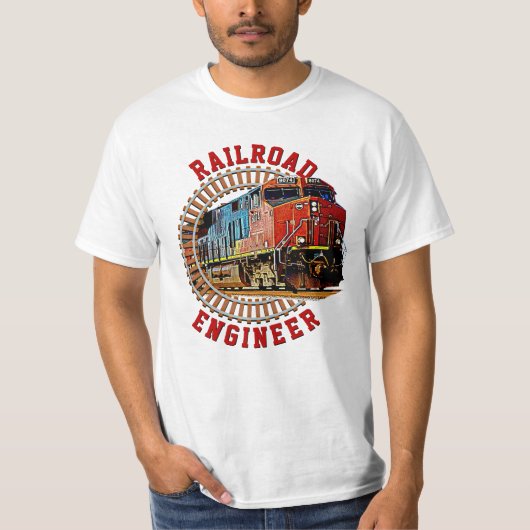 Ändern von Text Eisenbahn-Engineer Diesellokomotiv T-Shirt (Vorderseite)