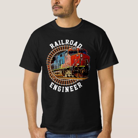 Ändern von Text Eisenbahn-Engineer Diesellokomotiv T-Shirt (Vorderseite)