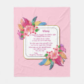 Ändern von Text hinzufügen Name Boho Blume Feather Fleecedecke (Vorderseite)