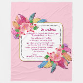 Ändern von Text hinzufügen Name Boho Blume Feather Fleecedecke (Vorderseite)