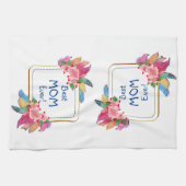 Ändern von Text Hinzufügen Name Boho Blume Feather Geschirrtuch (Horizontal)