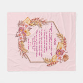 Ändern von Text hinzufügen Name Boho Blume Frame H Fleecedecke (Vorderseite (Horizontal))