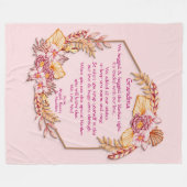 Ändern von Text hinzufügen Name Boho Blume Frame H Fleecedecke (Vorderseite (Horizontal))