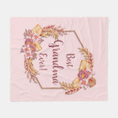 Ändern von Text hinzufügen Name Boho Blume Rahmen Fleecedecke (Vorderseite (Horizontal))