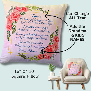 Ändern von Text hinzufügen Name floral Rose, die w Kissen