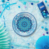 Ändern von Text Matching Diwali Blue 7"-Platte Pappteller (Party)