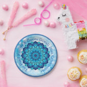 Ändern von Text Matching Diwali Blue 7"-Platte Pappteller (Party)