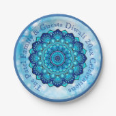 Ändern von Text Matching Diwali Blue 7"-Platte Pappteller (Vorderseite)