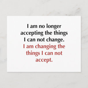 Ändern, was ich nicht akzeptieren kann postkarte