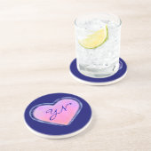 Ändernder Herzmonogramm-Untersetzer Getränkeuntersetzer (Seite)