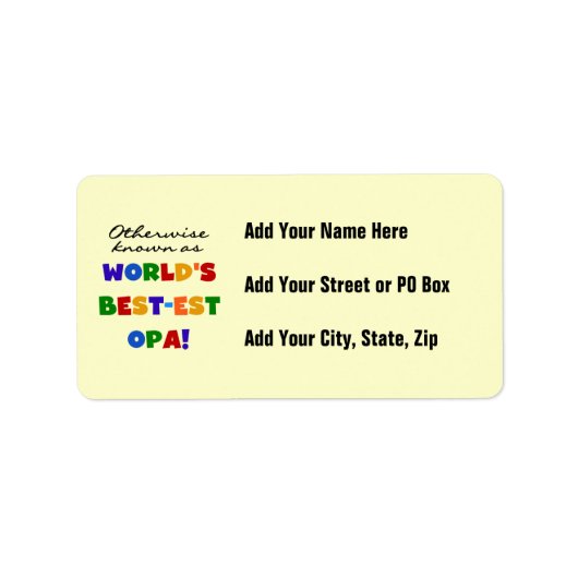 Andernfalls als beste Opa-T - Shirt und -Geschenke Adressaufkleber (Vorne)