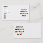 Andernfalls als beste Opa-T - Shirt und -Geschenke Visitenkarte (Vorne/Hinten)