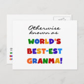 Andernfalls als die besten Granma-Geschenke bezeic Postkarte (Vorne/Hinten)