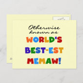 Andernfalls als die besten Memaw Tshirts bekannt Postkarte (Vorne/Hinten)