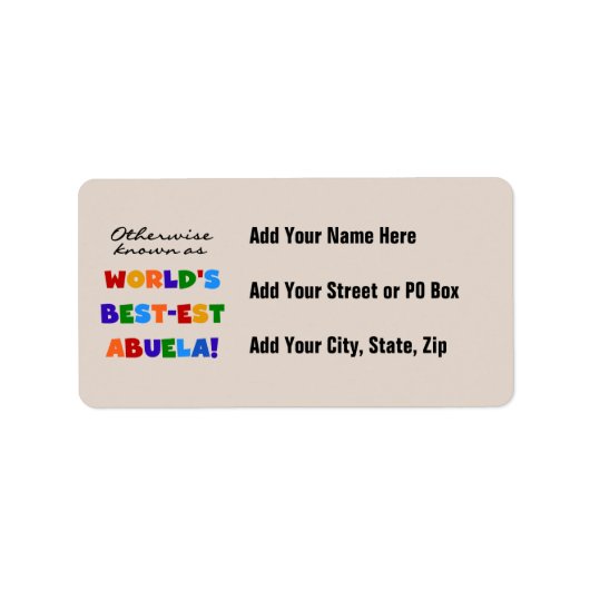 Andernfalls bekannt als Geschenke des Gut-est Abue Adressaufkleber (Vorne)