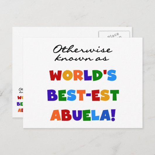 Andernfalls bekannt als Geschenke Gut-est Abuela Postkarte (Vorne/Hinten)