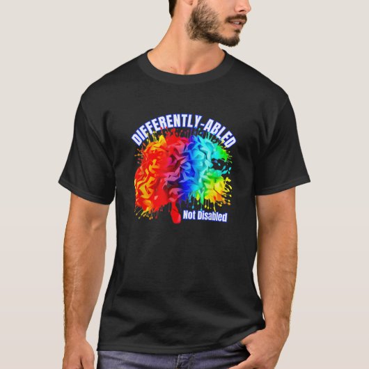 Anders abled Neuro Diversity Autism Rainbow B T-Shirt (Vorderseite)
