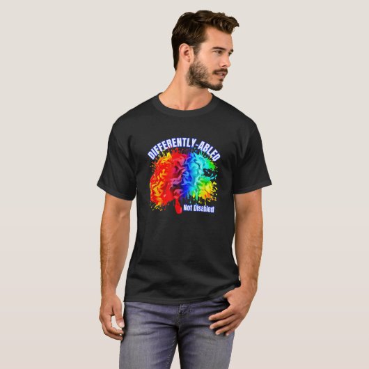 Anders abled Neuro Diversity Autism Rainbow B T-Shirt (Vorne ganz)