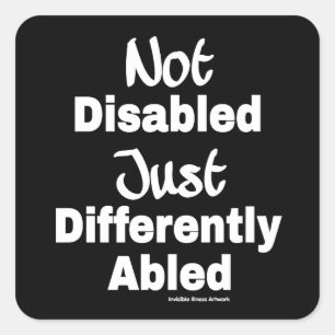 Anders abled quadratischer aufkleber