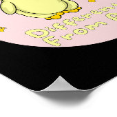 Anders als alle Kawaii Baby Duck Yellow & Pink Poster (Ecke)