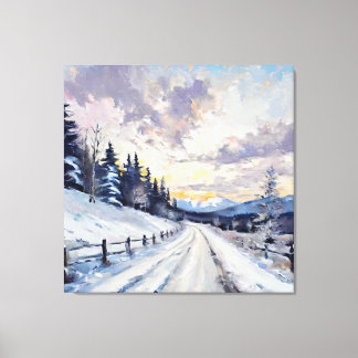 Anders Artistry, "A Snowy Backroad at Dawn" Leinwanddruck