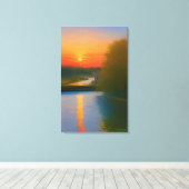 Anders Artistry* dusk Falls on Waterway Leinwanddruck (Insitu (Holzboden))