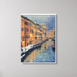 Anders Artistry*Schneefall auf dem Kanal* Leinwanddruck