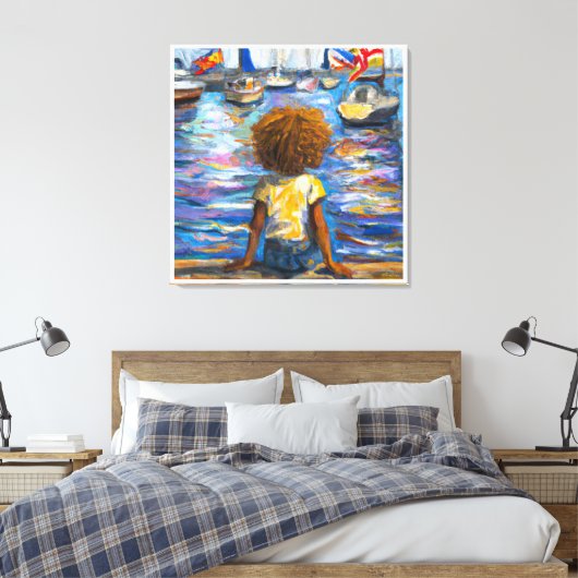 Anders Artistry*Sitzen auf dem Kai der Bucht* Leinwanddruck (Insitu (Schlafzimmer))