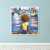 Anders Artistry*Sitzen auf dem Kai der Bucht* Leinwanddruck (Insitu (Holzboden))