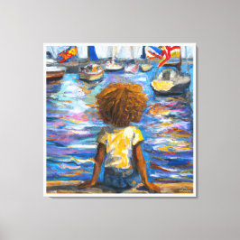 Anders Artistry*Sitzen auf dem Kai der Bucht* Leinwanddruck