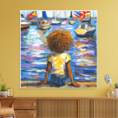 Anders Artistry*Sitzen auf dem Kai der Bucht* Leinwanddruck (Insitu (Wohnzimmer))