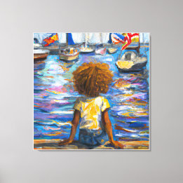 Anders Artistry*Sitzen auf dem Kai der Bucht* Leinwanddruck