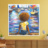 Anders Artistry*Sitzen auf dem Kai der Bucht* Leinwanddruck (Insitu (Wohnzimmer))